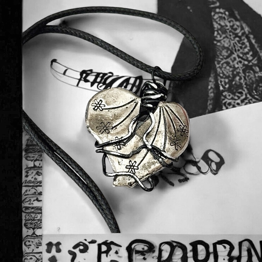 5 For $25💫Gothic Goth Silver Heart Pendant Necklace